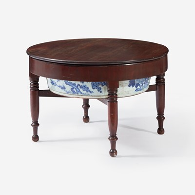 Lot 99 - A William IV Mahogany Wash Stand with Canton Export Porcelain Basin