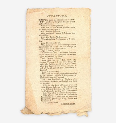 Lot 18 - [Americana] [Jefferson, Thomas, and John Adams]