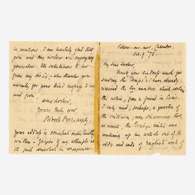 Lot 41 - [Autographs & Manuscripts] Browning, Robert, and Rudyard Kipling