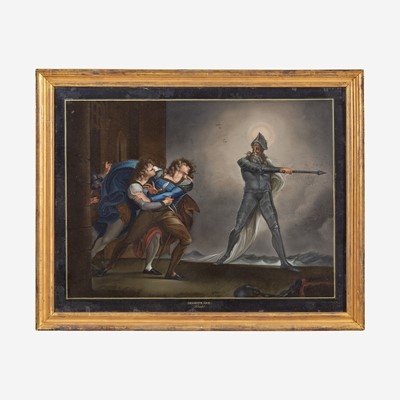 Lot 66 - A verre églomisé Painting Depicting a Scene from Hamlet