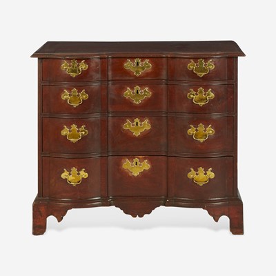 Lot 16 - A Chippendale carved mahogany block-front chest of drawers