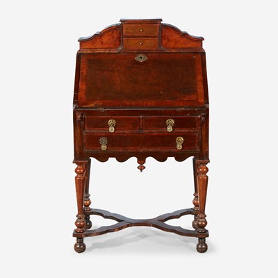 Lot 36 - A William & Mary Style Burl Walnut and Walnut Writing Desk