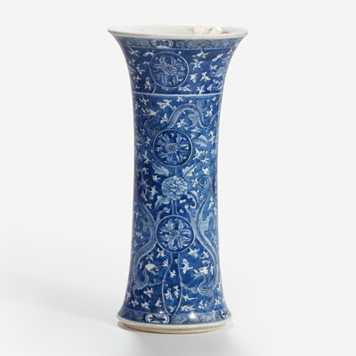 Lot 50 - A Chinese blue and white porcelain beaker vase