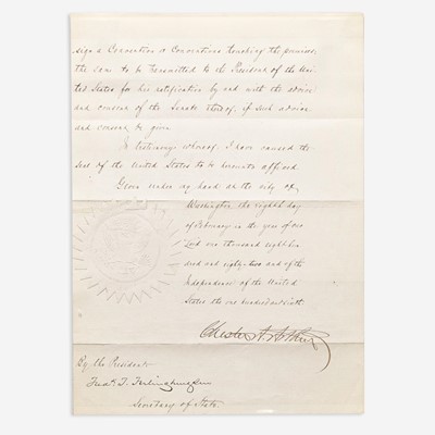 Lot 57 - [Presidential] Arthur, Chester A.