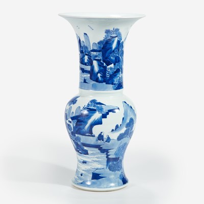 Lot 58 - A Chinese blue and white porcelain "Phoenix Tail" vase