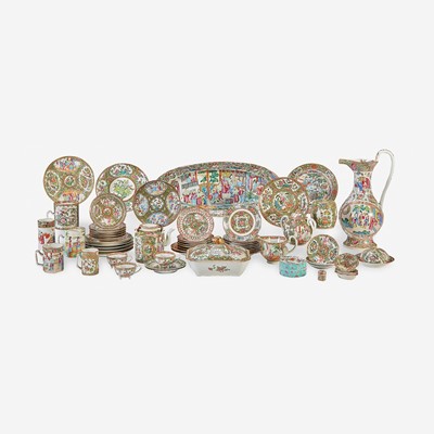 Lot 98 - An Assembled Group of Chinese Export Famille Rose and Rose Mandarin Serving Pieces