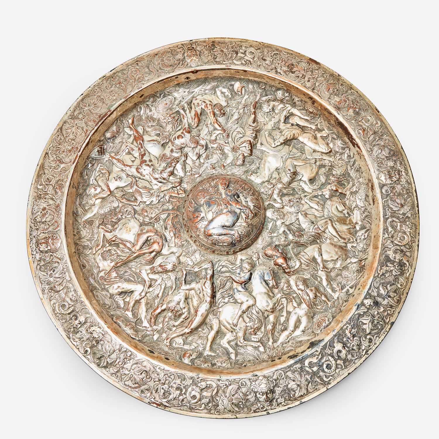 Lot 25 - A Large Elkington Style Repoussé Electroplated Shield