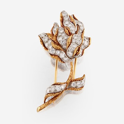 Lot 12 - A diamond, gold, and platinum brooch, Cartier