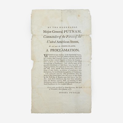 Lot 8 - [Americana] [American Revolution] Putnam, Israel