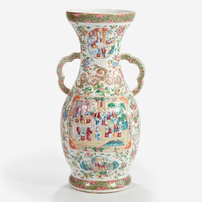 Lot 75 - A large Chinese export famille rose-decorated porcelain vase