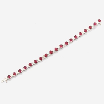 Lot 42 - A ruby, diamond, and white gold bracelet, Craig Drake