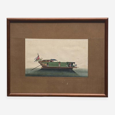 Lot 89 - A Suite of Eight Chinese Export Paintings of Junks and Vessels