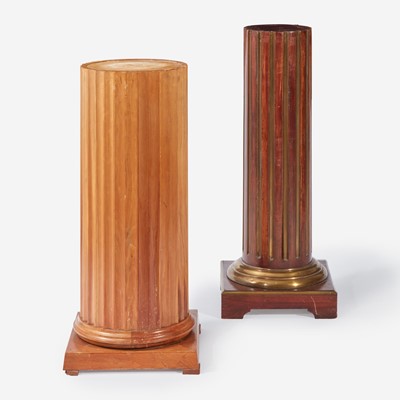 Lot 130 - Two Fluted Wood Column Pedestals