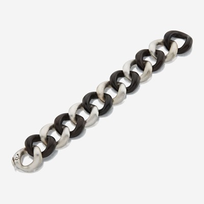 Lot 72 - A gold and ebony bracelet, Seaman Schepps