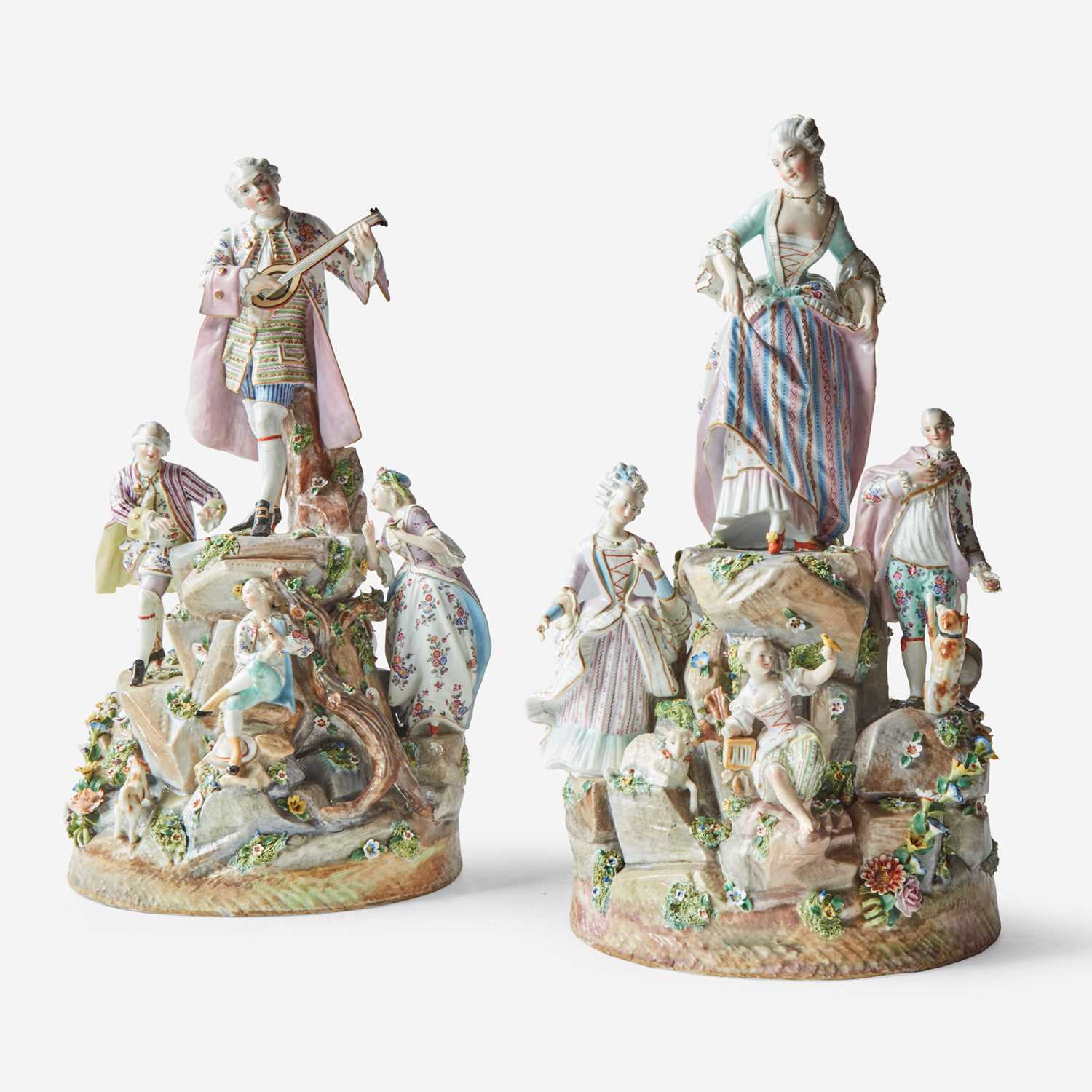 Lot 45 - A Pair of Large Continental Porcelain Figural Groups