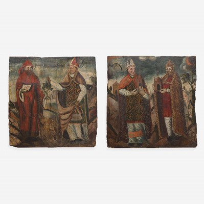 Lot 30 - A Pair of Spanish Panel Paintings
