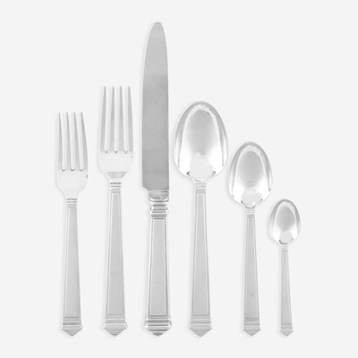 Lot 156 - An Italian Sterling Silver Six-Piece Flatware Service for Twelve