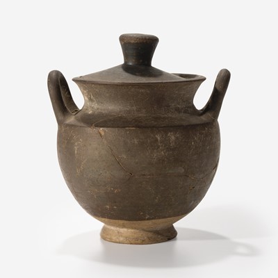 Lot 5 - An Ancient Etruscan Blackware Lidded Urn